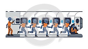 Server racks in data center, cloud computing and IT infrastructure vector design Generative AI