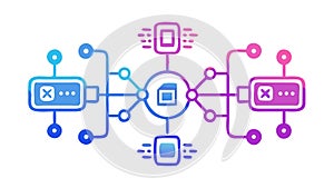 Server racks in data center, cloud computing infrastructure, vector design Generative AI
