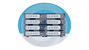 Server Racks Icon, Data Center, Network Infrastructure, Hosting, vector design Generative AI