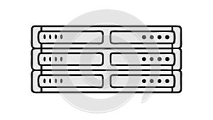 Server Racks Icon, Data Technology Graphic, vector design Generative AI