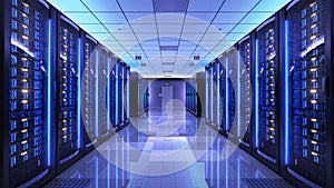 Server racks in server room data center