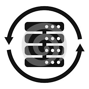 Server restore icon simple vector. Backup data