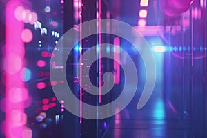 Server room, Data Center. Big Data Storage. cloud computing technology. Neural network ai generated