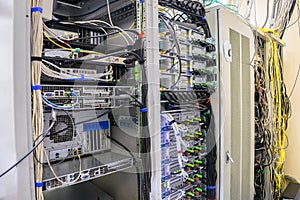 The server room is in the data center. The computer equipment is on the main technical platform of the Internet provider. Data