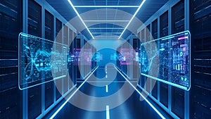 Server Room Data Center Digital Network Infrastructure