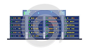 Server Room Data Center, IT Infrastructure Illustration, vector design Generative AI
