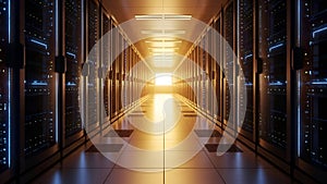 Server Room Data Center Modern Technology Infrastructure