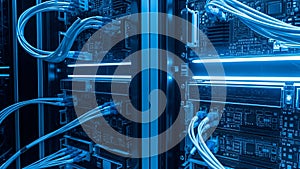 Server Room Data Center Network Cables and Equipment