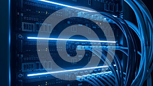 Server Room Data Center Network Cables and Hardware