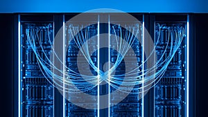 Server Room Data Center Network Cables, Hardware, and Technology