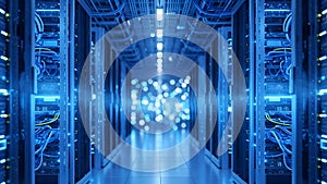 Server Room Data Center Network, Hosting, and Cloud Computing