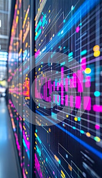 Server Room, Data Center. Technology, Network, Cloud Computing, Big Data, Digital Information