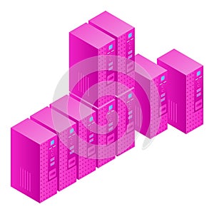 Server room icon, isometric style