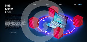 Server room isometric, Cloud storage data, Data center, Big data processing and computing technology.