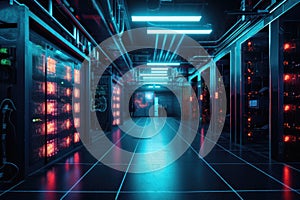 server room powering ai algorithms in data center