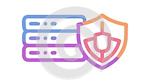 Server Security Protection, Data Center Defense IT Safety, vector design Generative AI