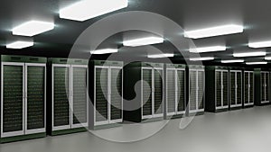 Server. Servers room data center. Backup, mining, hosting, mainframe, farm and computer rack with storage information