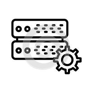 Server setting thin line vector icon