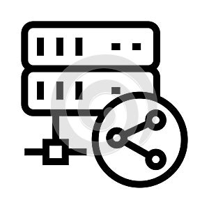 Server sharing vector glyphs icon
