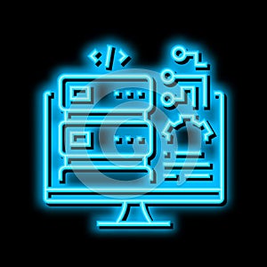 server software neon glow icon illustration
