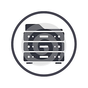 Server Stack Icon Network Data Storage Hardware Cloud Computing Hosting Servers