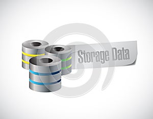 Server storage data sign illustration
