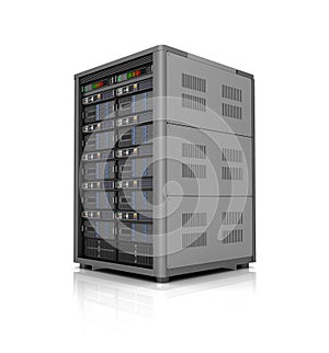 Server storage database icon over white. 3D illustration