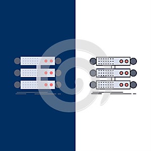 server, structure, rack, database, data Flat Color Icon Vector