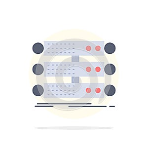 server, structure, rack, database, data Flat Color Icon Vector