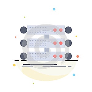server, structure, rack, database, data Flat Color Icon Vector