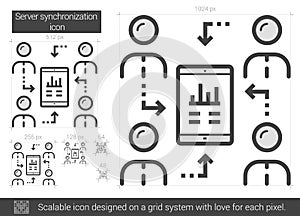 Server synchronization line icon.