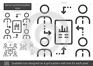 Server synchronization line icon.