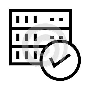 Server tick vector glyphs icon