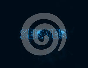 Server title with plexus effect. Connected lines with dots. Lines title plexus