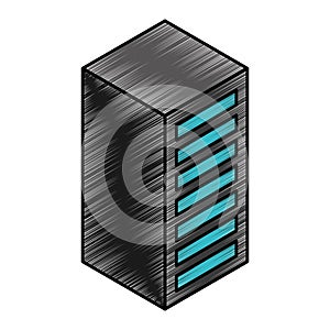 Server tower isometric icon