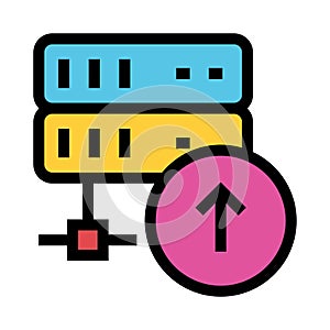 Server upload color line icon