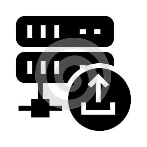 Server upload glyphs icon