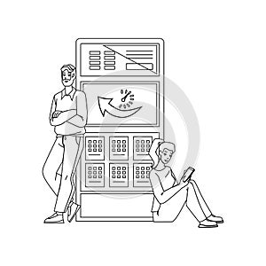 Server Uptime Checking Developers It Worker Vector