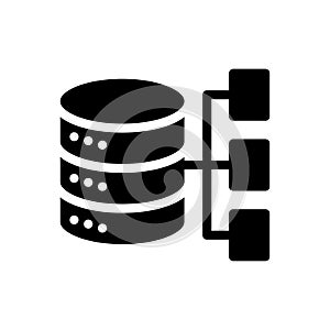 Server vector glyph flat icon