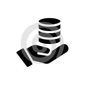 Server vector glyph flat icon