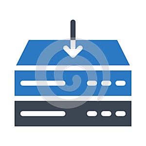 Server glyph colour vector icon