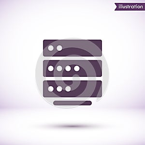 Server vector icon , lorem ipsum Flat design
