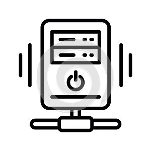 Server vector outline Icon Design illustration. Cloud computing Symbol on White background EPS 10 File