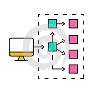 serverless architecture software icon color illustration
