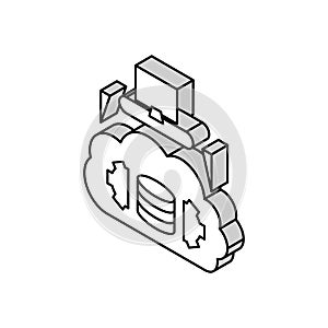 serverless architecture software isometric icon vector illustration
