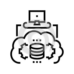 serverless architecture software line icon vector illustration