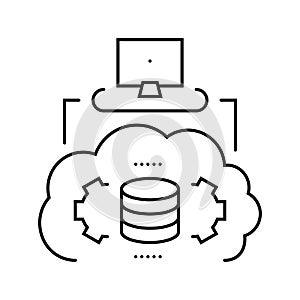 serverless architecture software line icon vector illustration