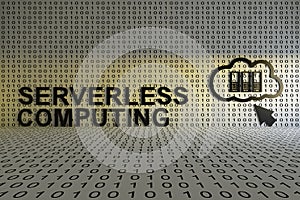 SERVERLESS COMPUTING concept text sunlight 3D