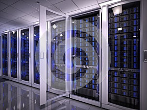 Servers in data center photo