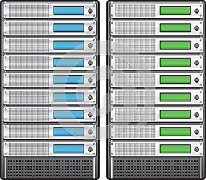 Servers in installed in rack
